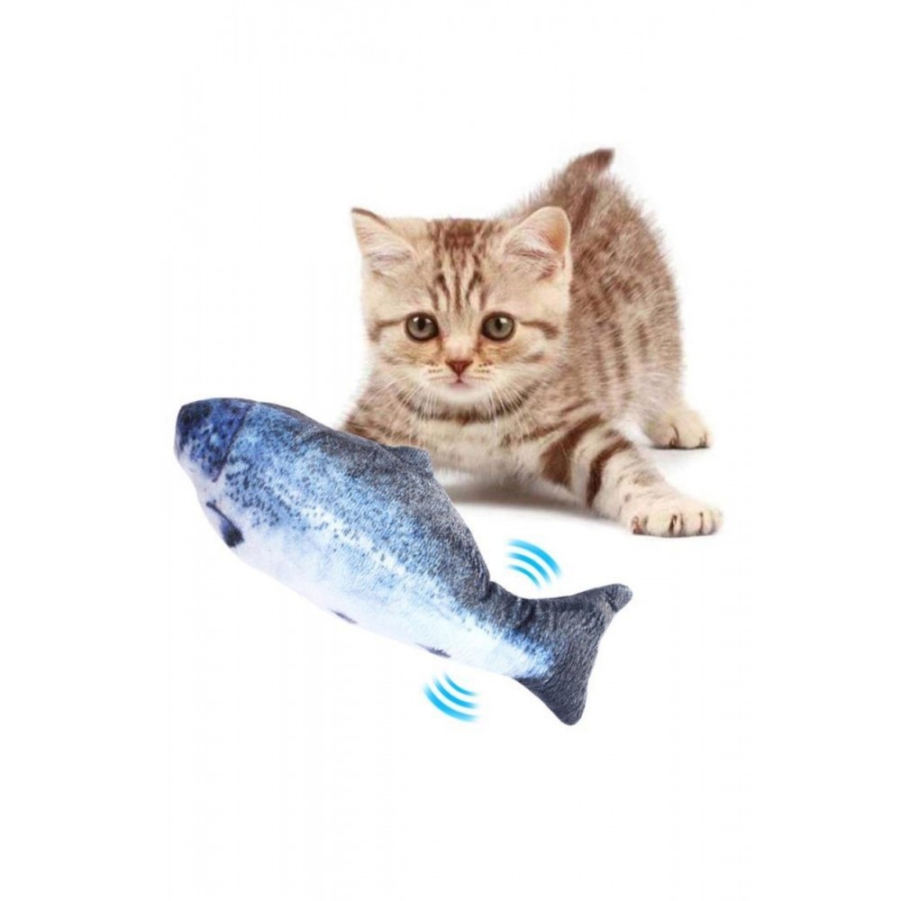 Hareketli Titreşimli Oynayan Balık Kedi Oyuncak 