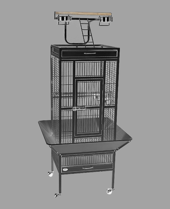 Dayang Papağan Kafes Ayaklı 45.7x45.7x156cm Siyah Kanarya Kafesi