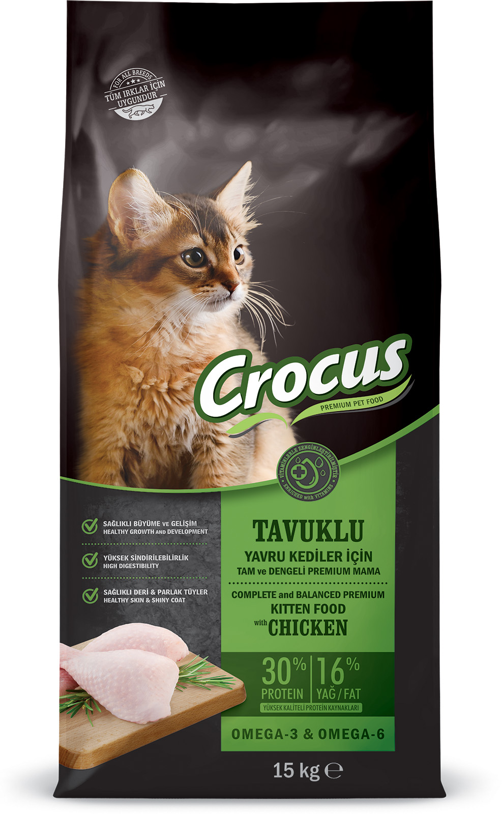 Crocus Tavuk Etli Yavru Kedi Maması 15 Kg - Sağlıklı ve Besleyici