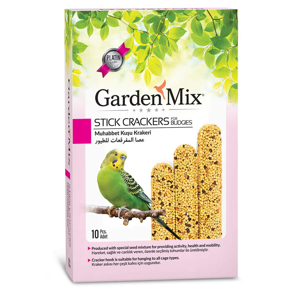 Gardenmix Platin Sade Kuş Krakeri 10lu - Muhabbet Kuşları İçin Besleyici Kraker