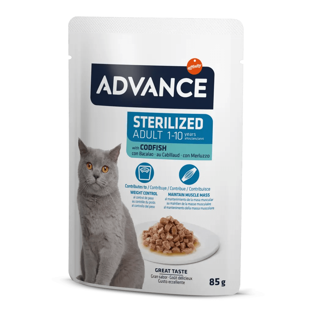 Advance Cat Sterılızed Codfısh Wet Pouch 12x85gr