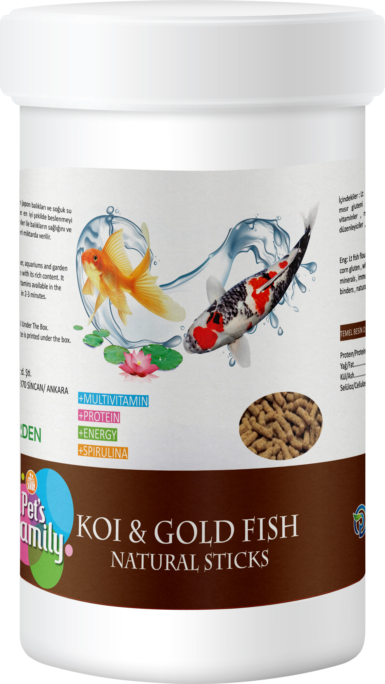 Pets Family Koi & Gold Fish Natural Sticks 1l/100g