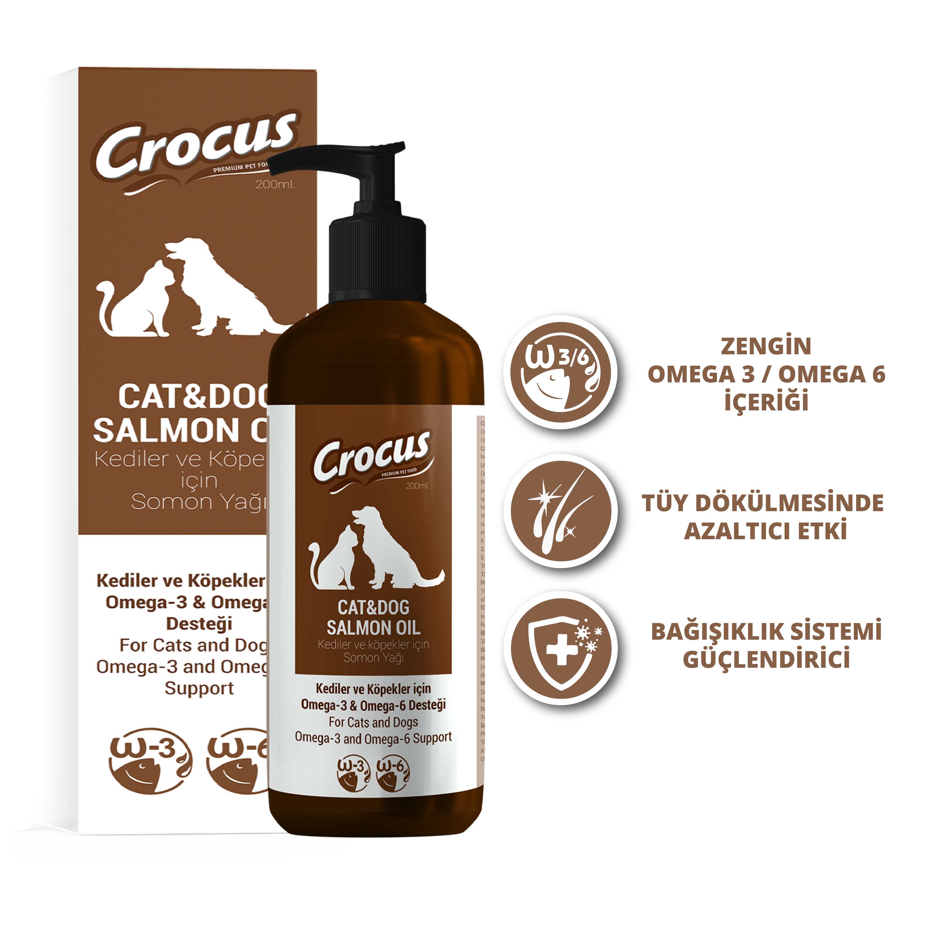 Crocus Kedi Köpek Somon Yağı - 200 Ml