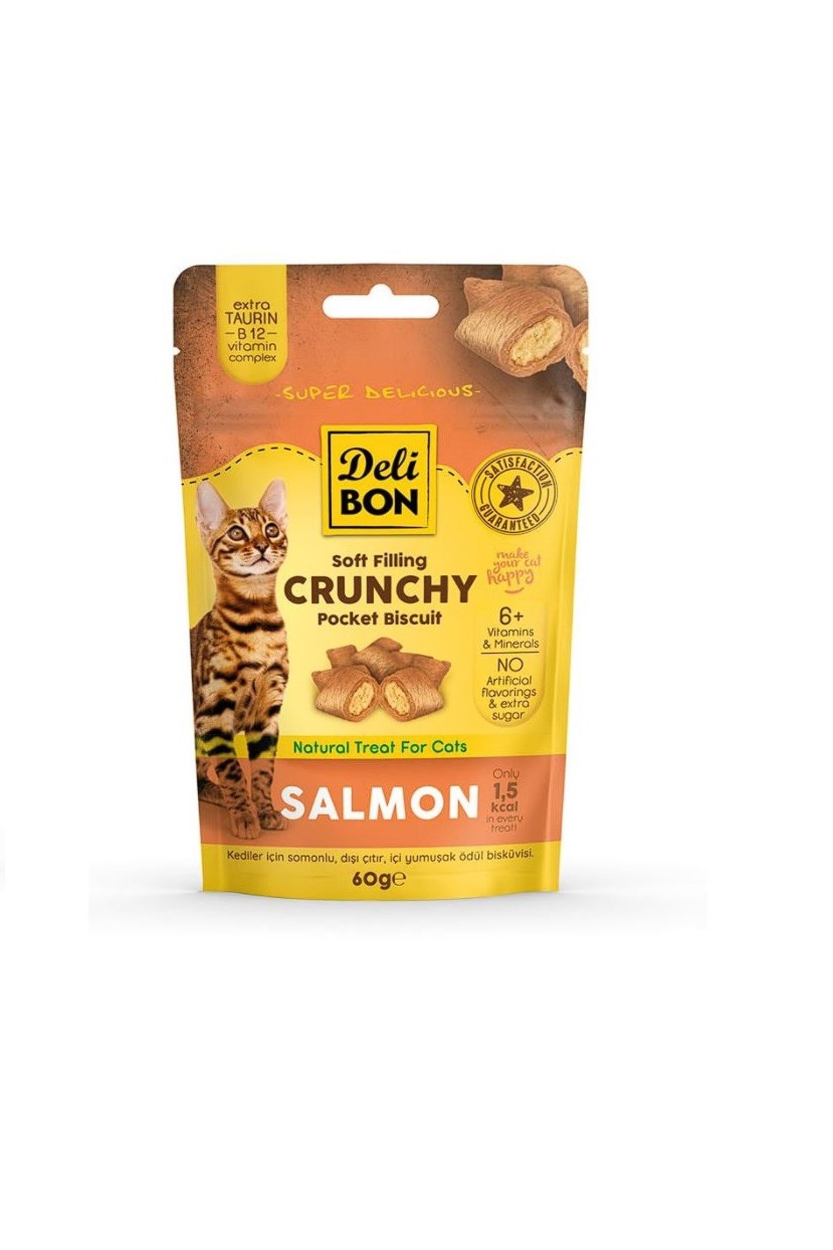 Delibon Crunchy Somonlu İçi Dolgulu Ödül Bisküvisi