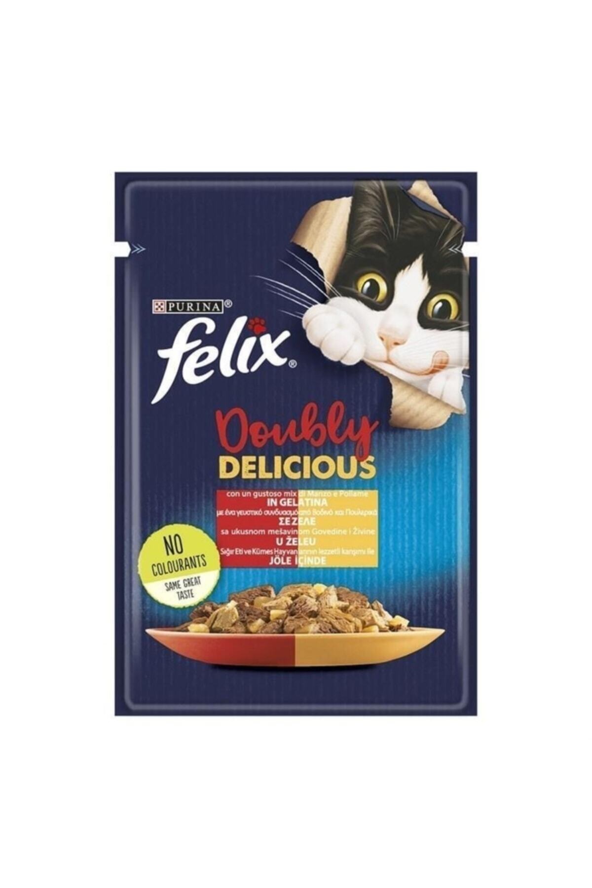 Felix Doubly Delicious Çifte Lezzet Sığır & Tavuklu Kedi Yaş Mama 85 Gr