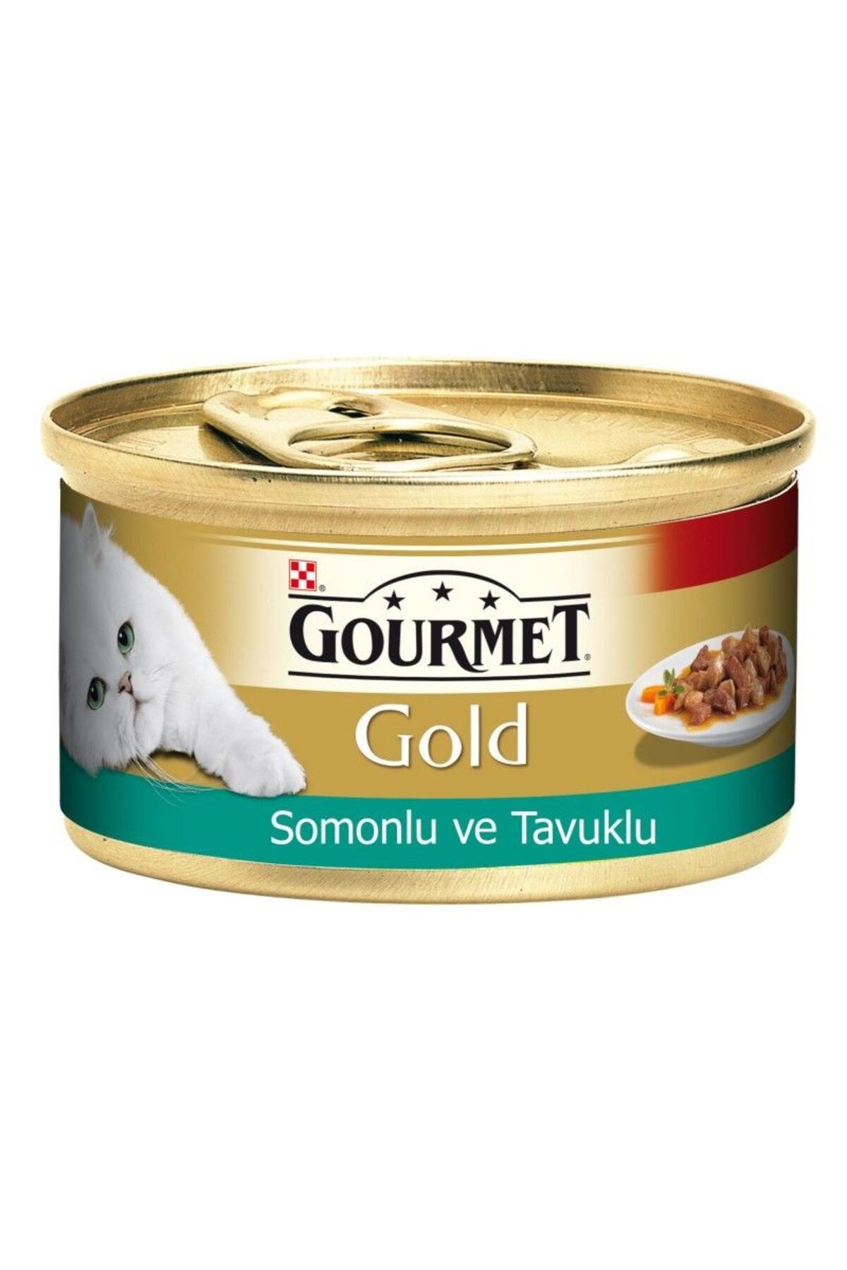 Purina Gourmet Gold Parça Etli Somonlu Ve Tavuklu Yetişkin Kedi Konserve Yaş Maması 85 Gr