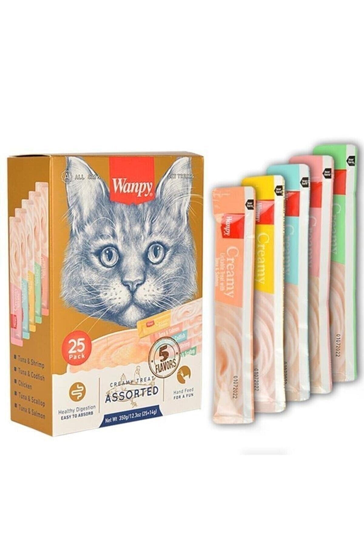 Wanpy Karışık Paket Sıvı Kedi Ödül Maması 25x14 Gr