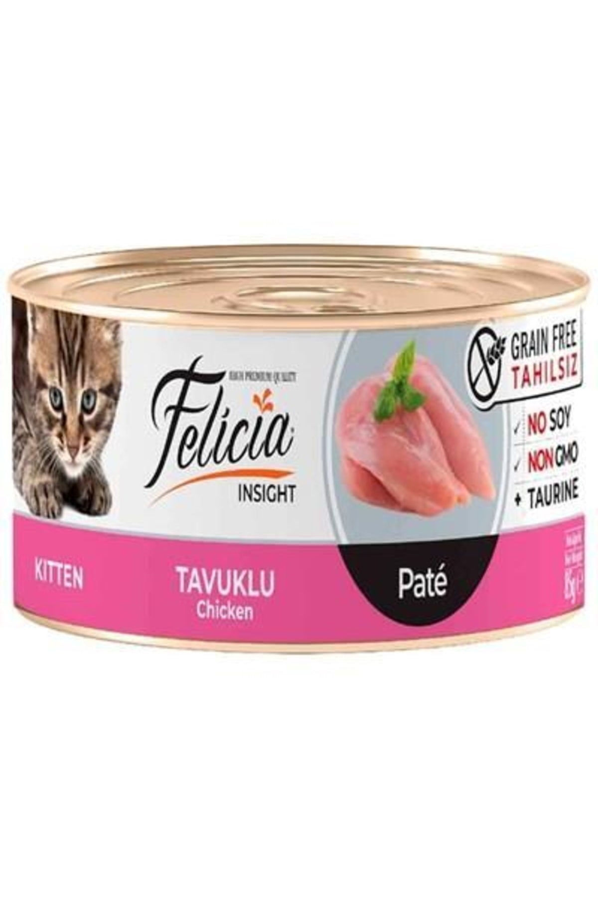 Felicia Kıyılmış Tavuklu Tahılsız Yavru Kedi Konservesi 85 gr