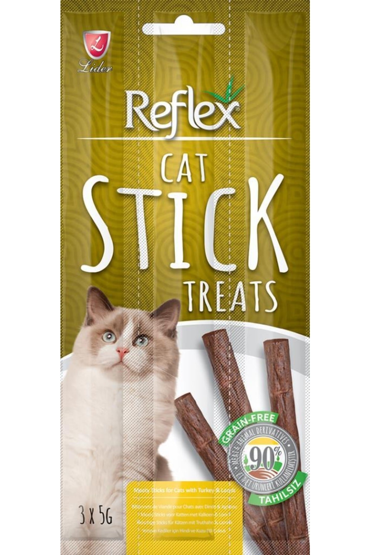 Reflex Hindi Ve Kuzulu 5 gr 3'lü Kedi Ödül Çubuğu 3*5 Gr