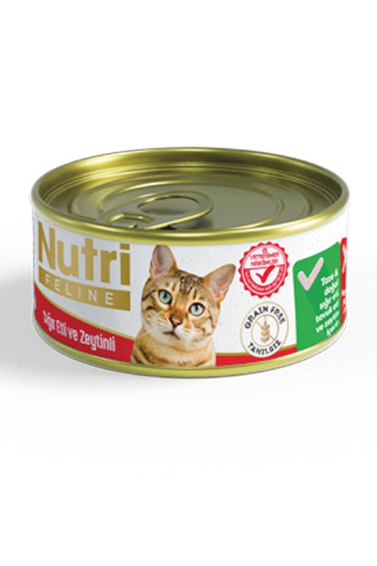 Nutri Feline Sığırlı Ve Zeytinli Tahılsız Yetişkin Kedi Yaş Maması 85 gr