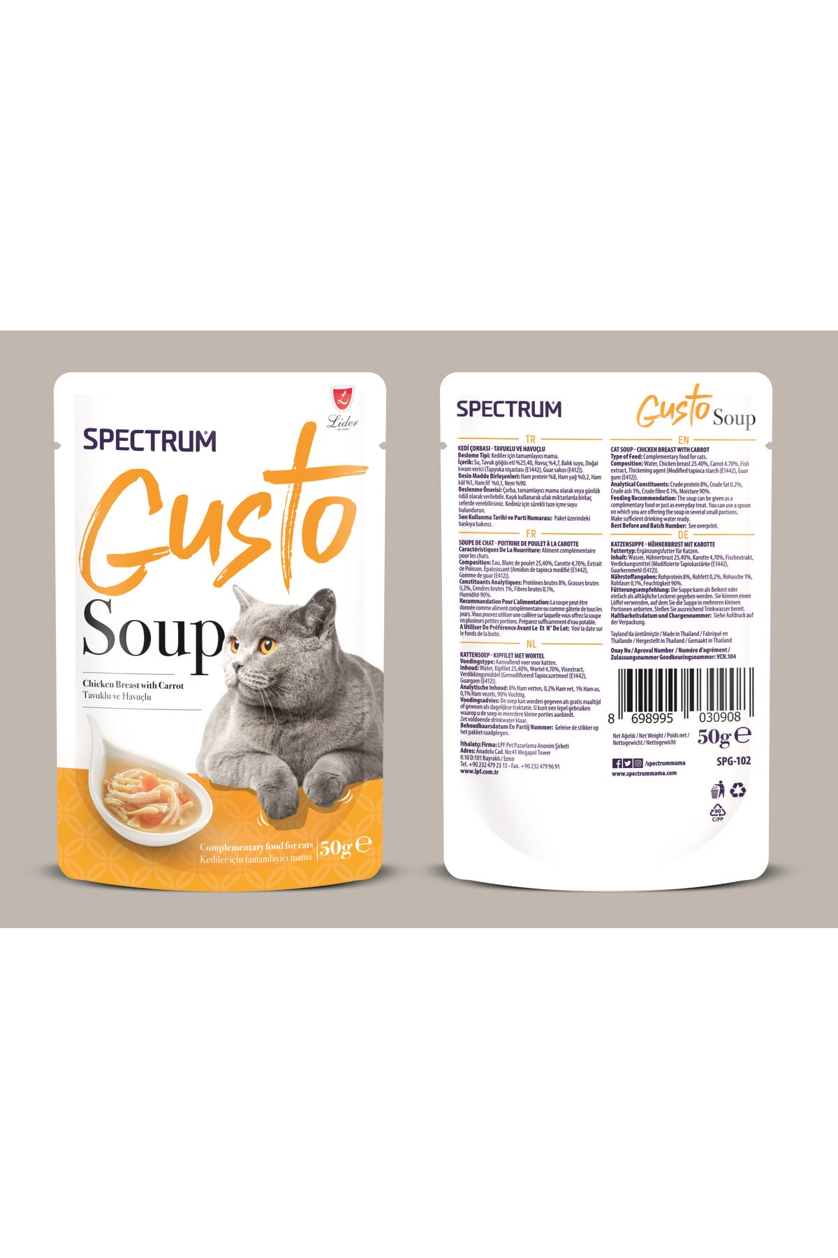 Spectrum Gusto Tavuklu Ve Havuçlu Kedi Çorbası 50 Gr