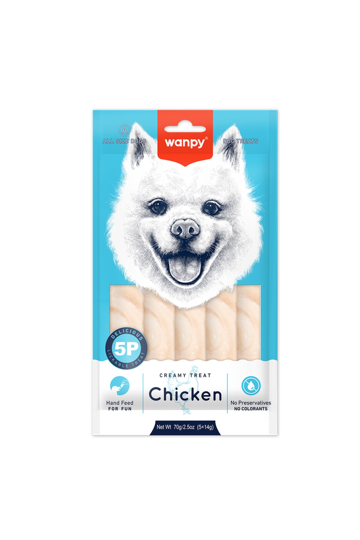 Wanpy Krema Tavuklu Sıvı Köpek Ödülü 5x14 Gr