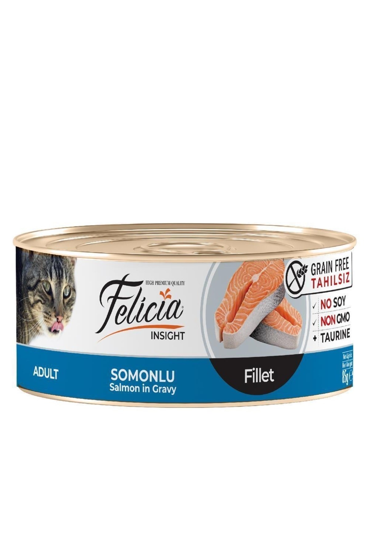 Felicia Somonlu Fileto Gravy Tahılsız Yetişkin Kedi Konservesi 85 gr