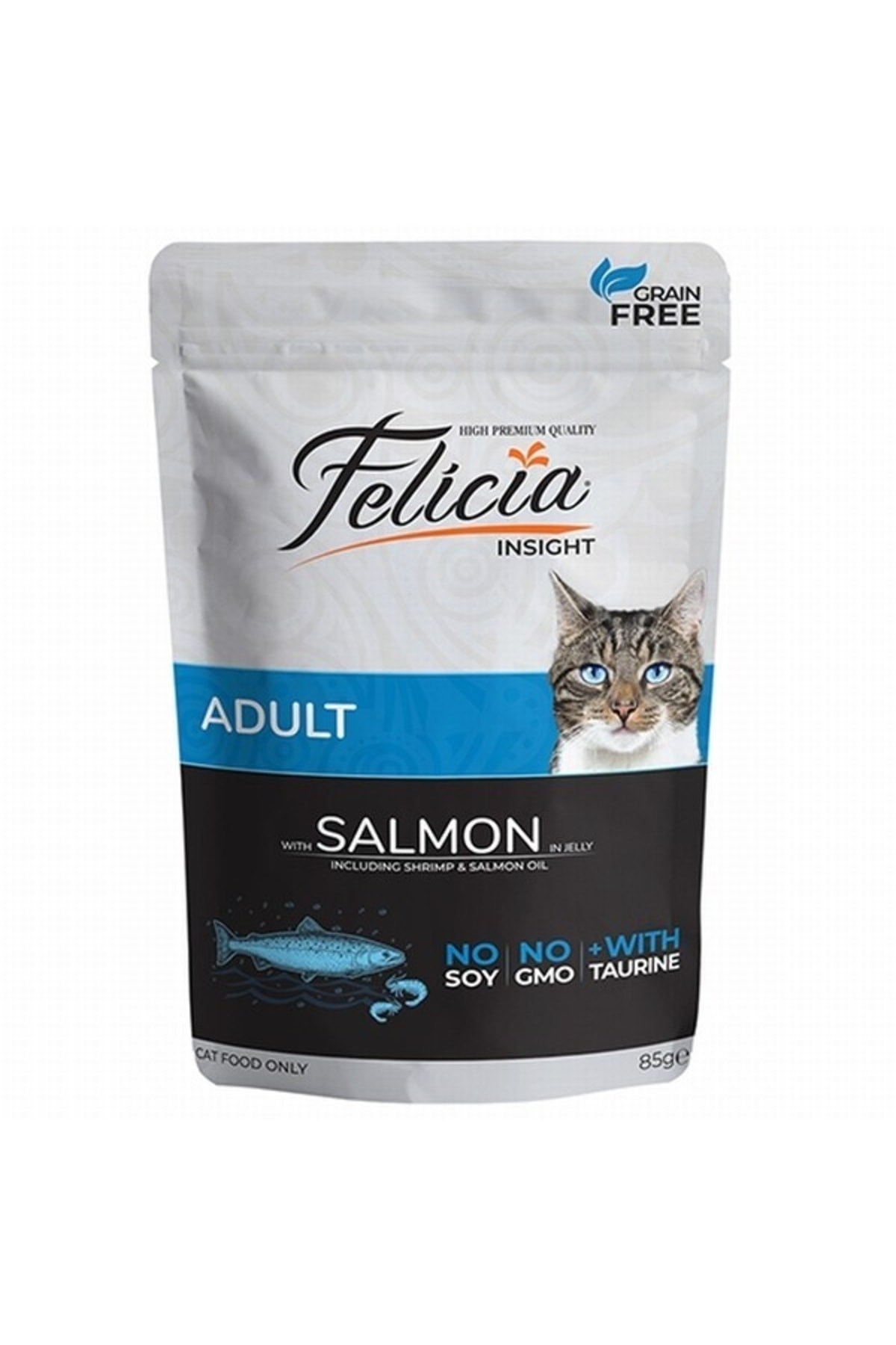 Felicia Tahılsız Somon Balıklı Pouch Yetişkin Kedi Konservesi 85 Gr