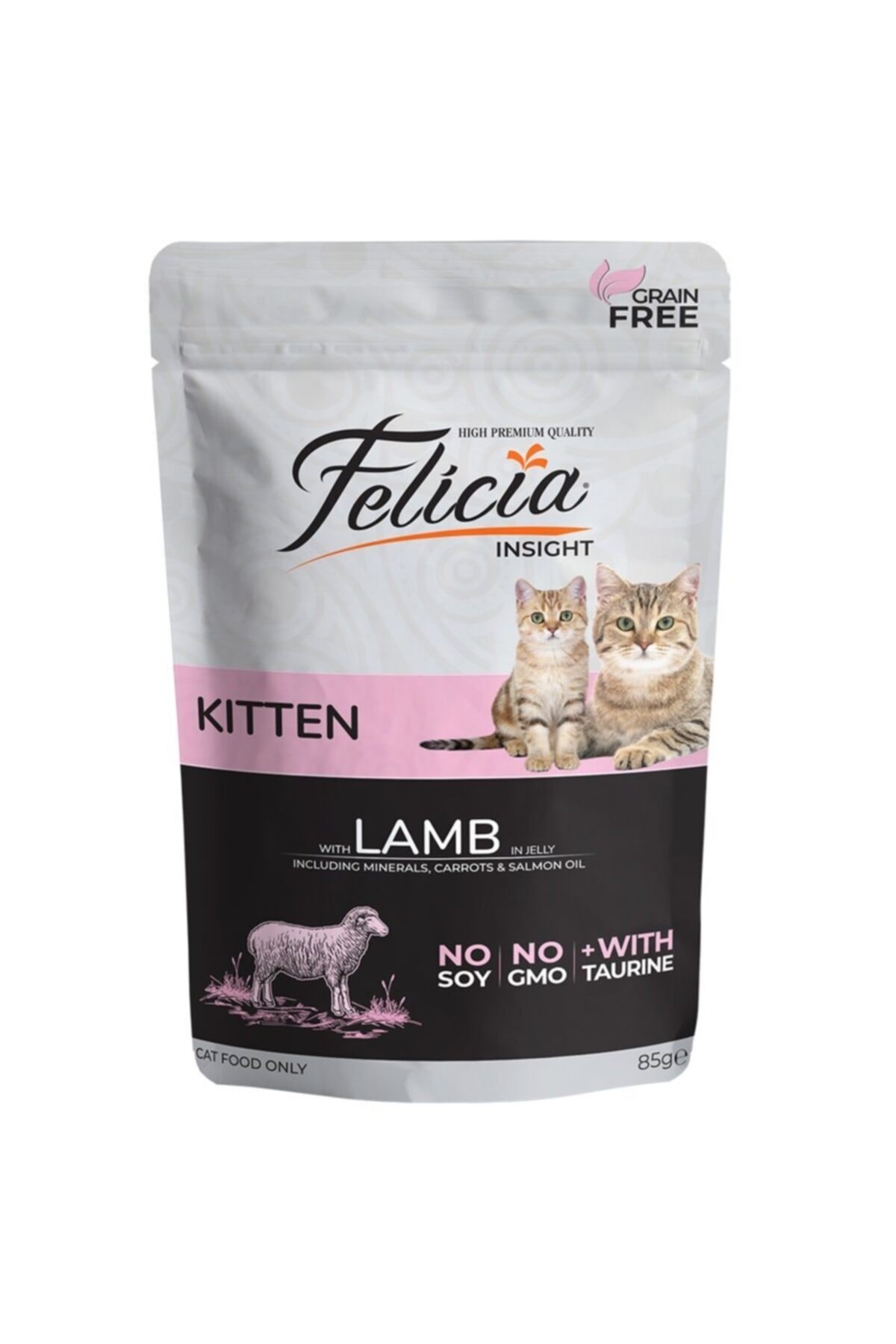 Felicia Pouch Jelly Kuzulu Ve Taurinli Tahılsız Yavru Kedi Konservesi 85 gr