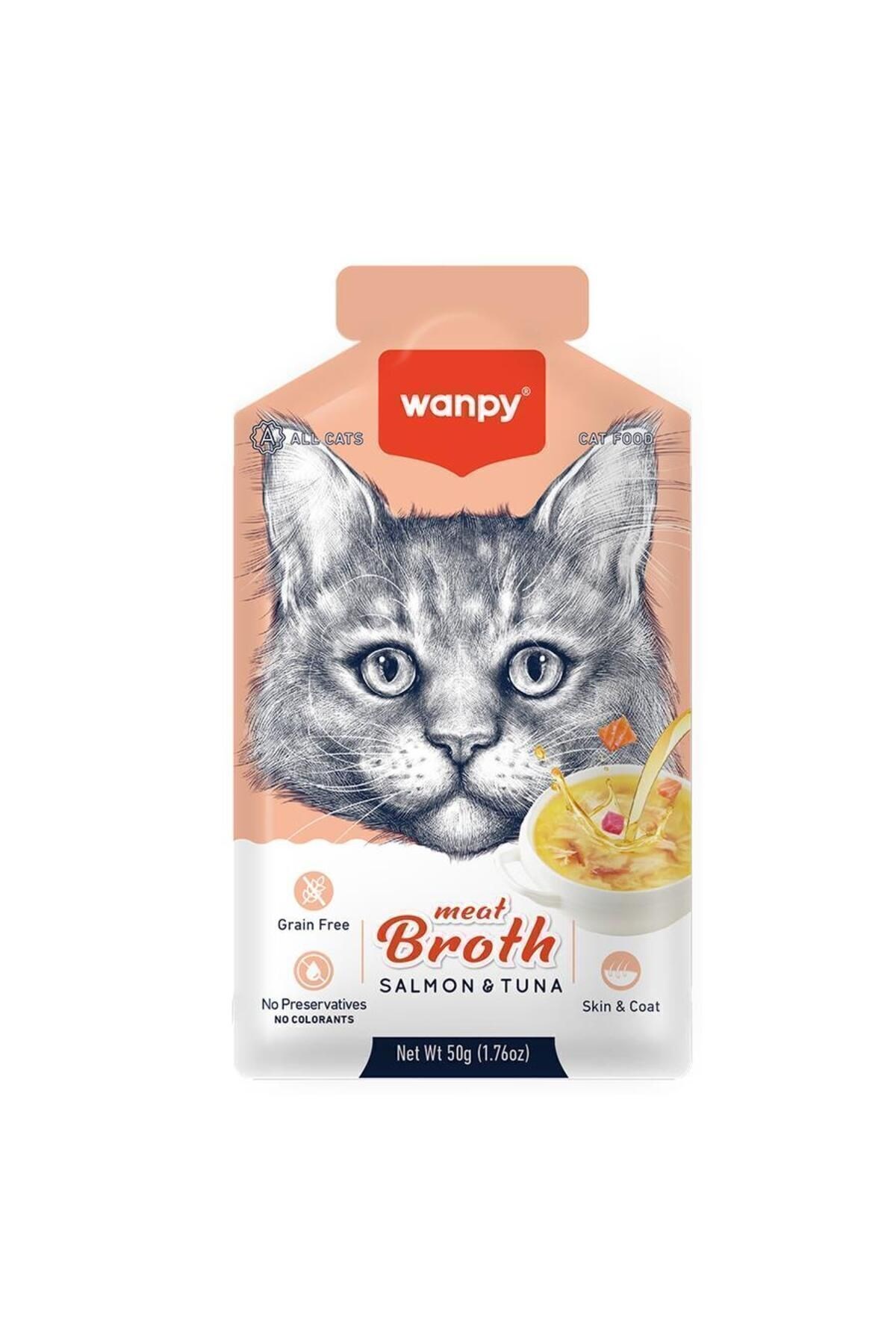 Wanpy Somonlu ve Ton Balıklı Kedi Çorbası 50 Gr