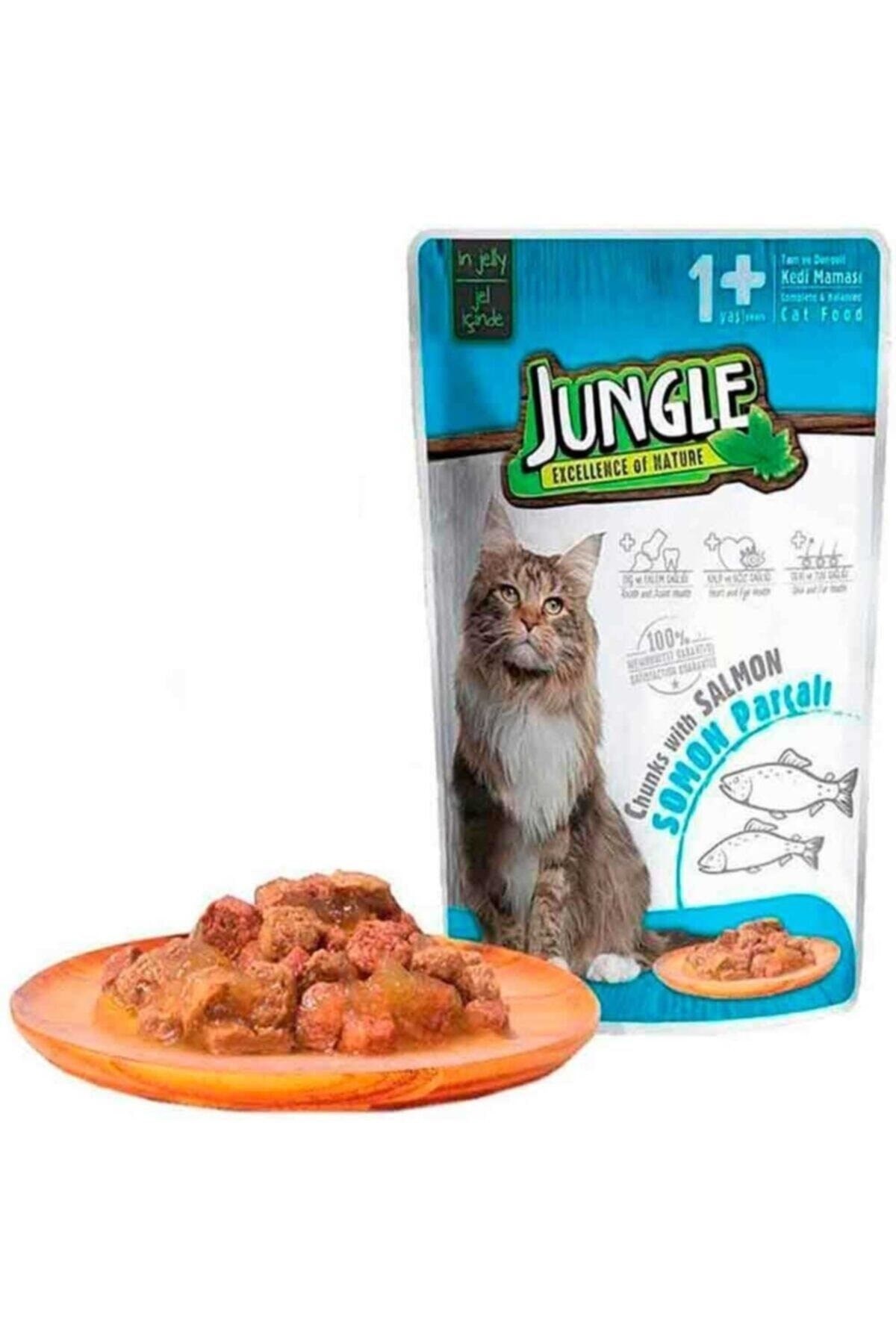 Jungle Pouch Somonlu Yetişkin Kedi Maması 85 gr