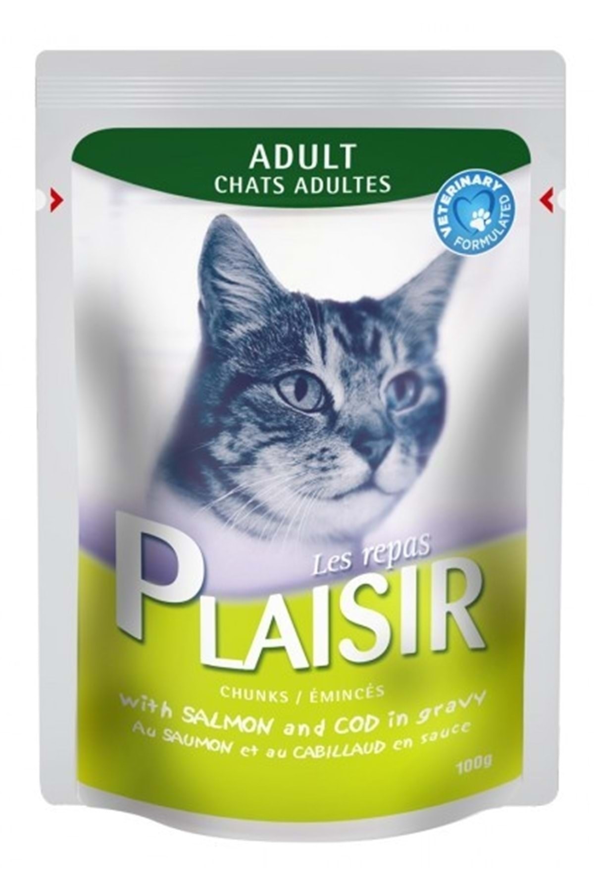 Plaisir Pouch Somonlu Ve Morina Balıklı Yetişkin Kedi Konservesi 100gr